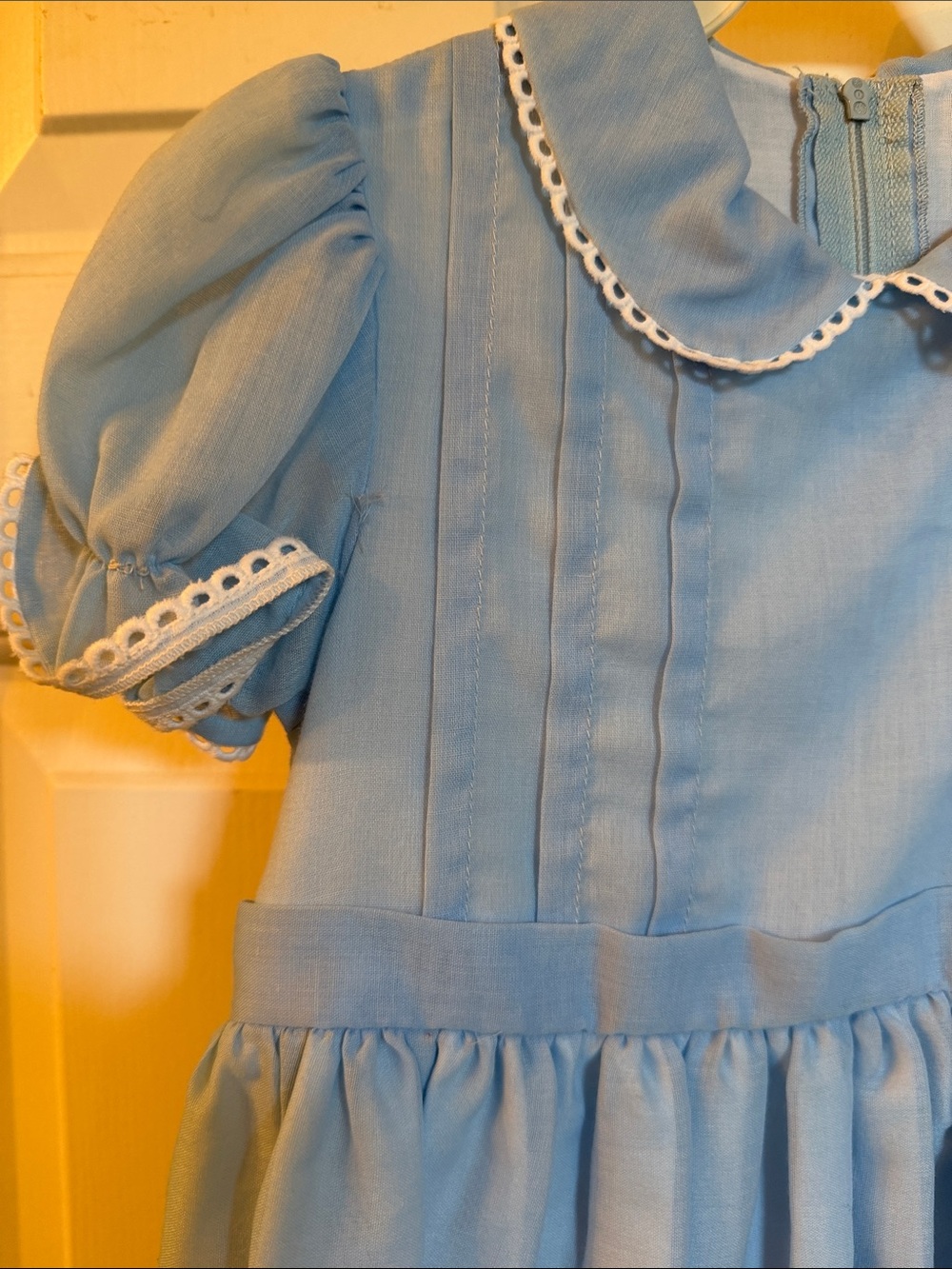 Classic Light Blue Peter Pan Collar Girls Vintage Dress - Picture 3 of 11